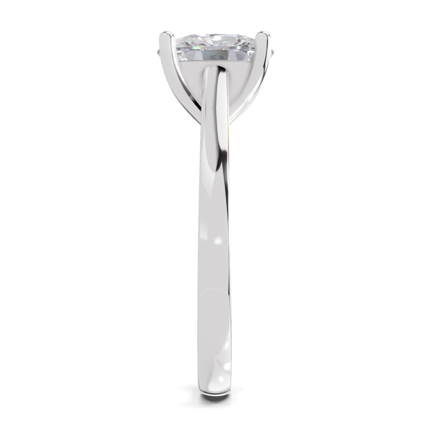 3 Ct Cushion Shape Solitaire Diamond Ring| 14K White Gold
