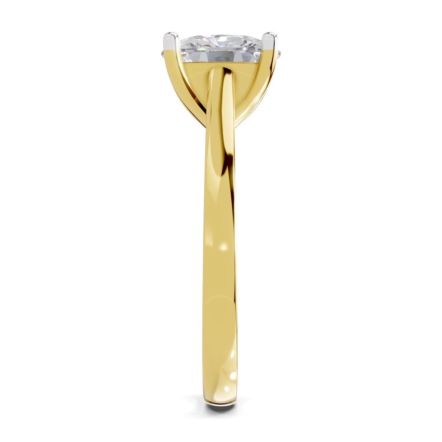 3 Ct Cushion Shape Solitaire Diamond Ring| 14K Yellow Gold