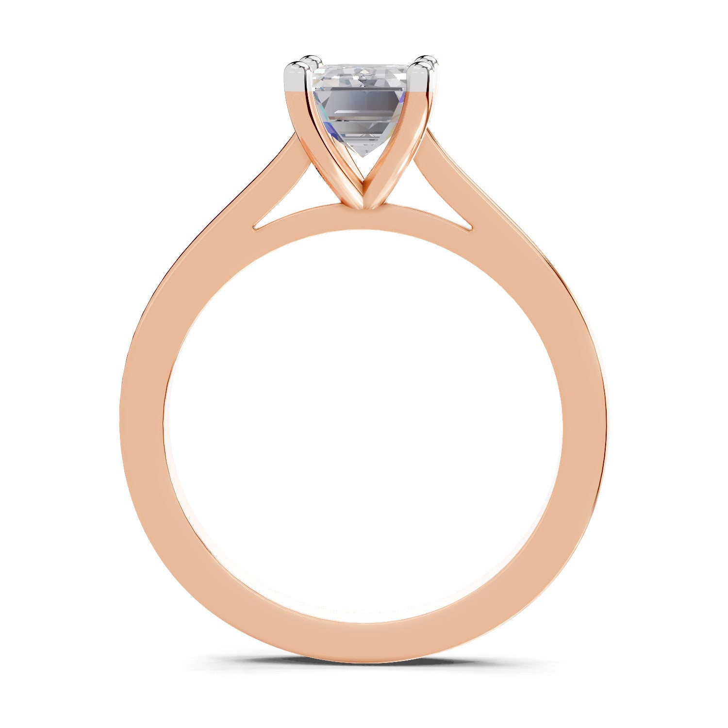 2.1 Ct Emerald Shape Solitaire Diamond Ring| 14K Rose Gold