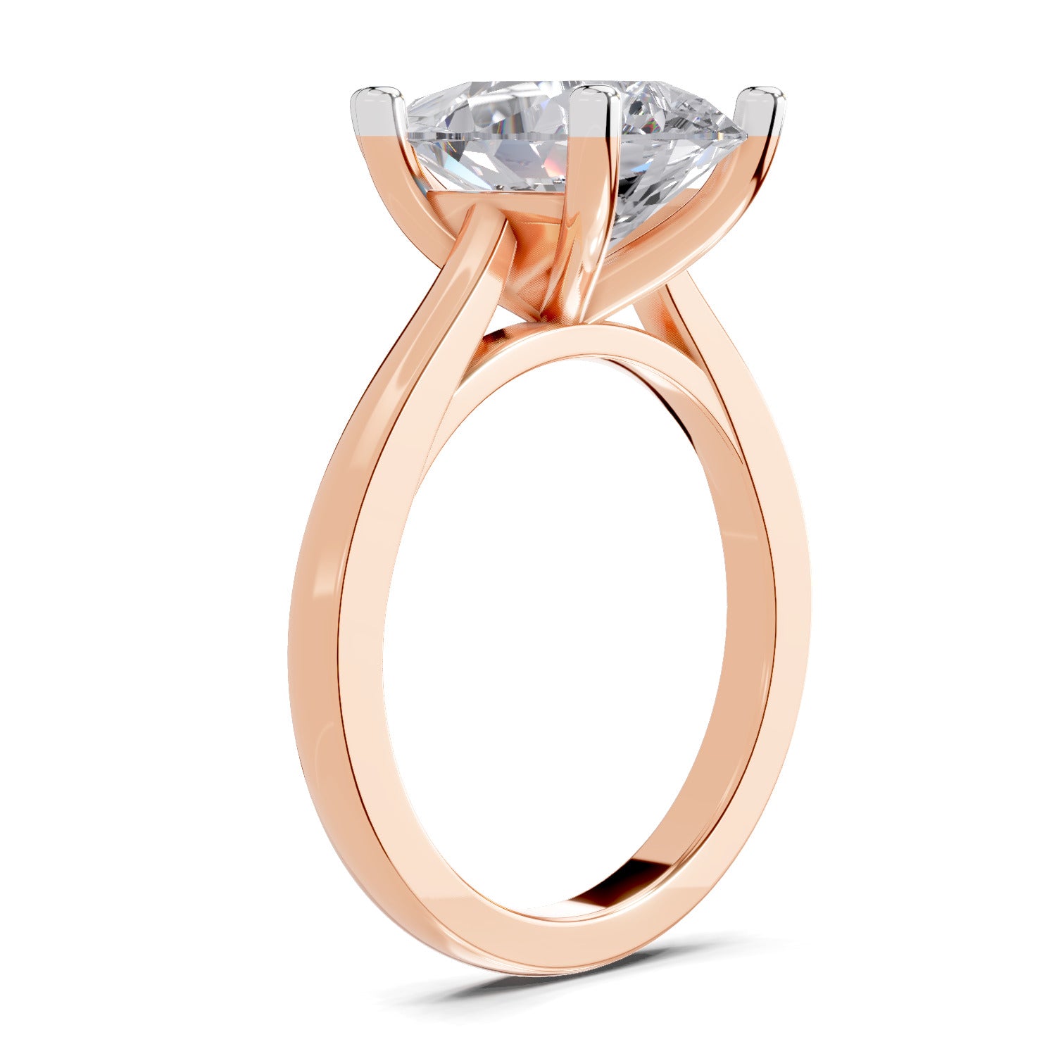 4 Ct Pear Shape Solitaire Diamond Ring| 14K Rose Gold