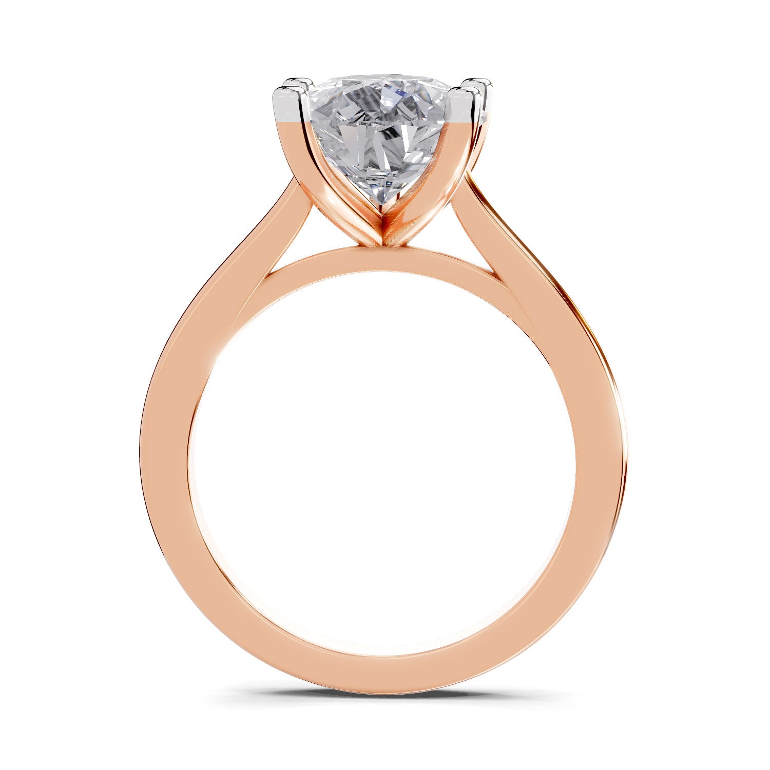 4 Ct Pear Shape Solitaire Diamond Ring| 14K Rose Gold