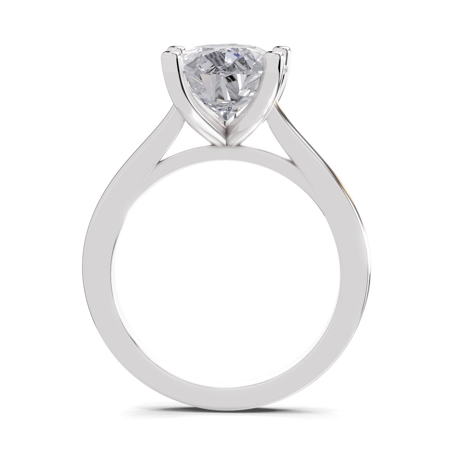 4 Ct Pear Shape Solitaire Diamond Ring| 14K White Gold