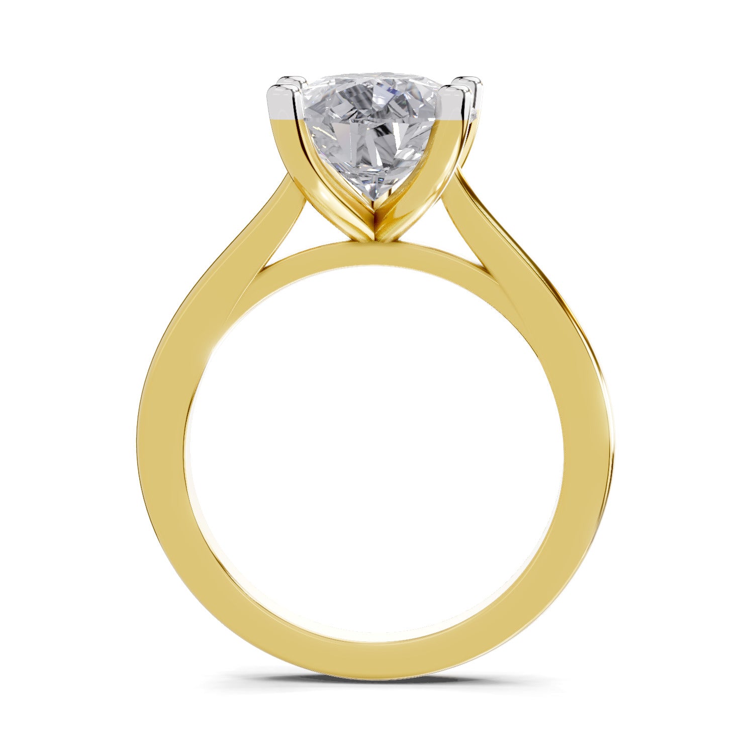 4 Ct Pear Shape Solitaire Diamond Ring| 14K Yellow Gold
