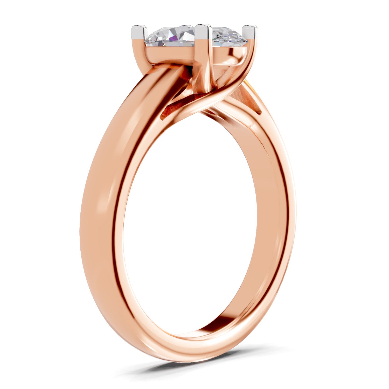 1 Ct Oval Shape Solitaire Diamond Ring| 14K Rose Gold