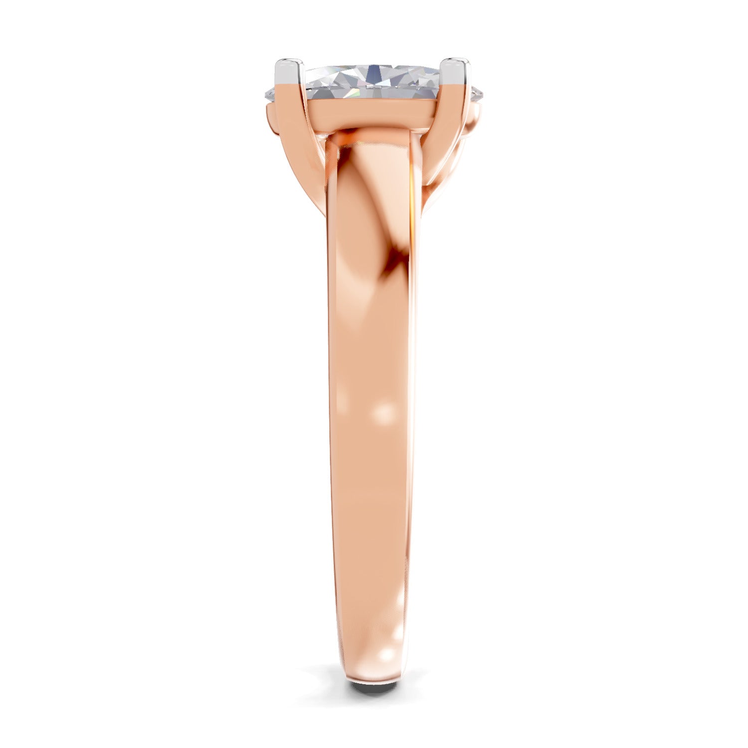 1 Ct Oval Shape Solitaire Diamond Ring| 14K Rose Gold