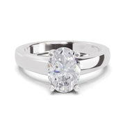 1 Ct Oval Shape Solitaire Diamond Ring| 14K White Gold