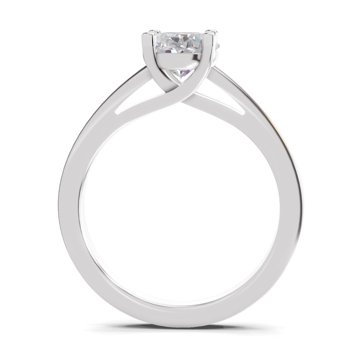 1 Ct Oval Shape Solitaire Diamond Ring| 14K White Gold