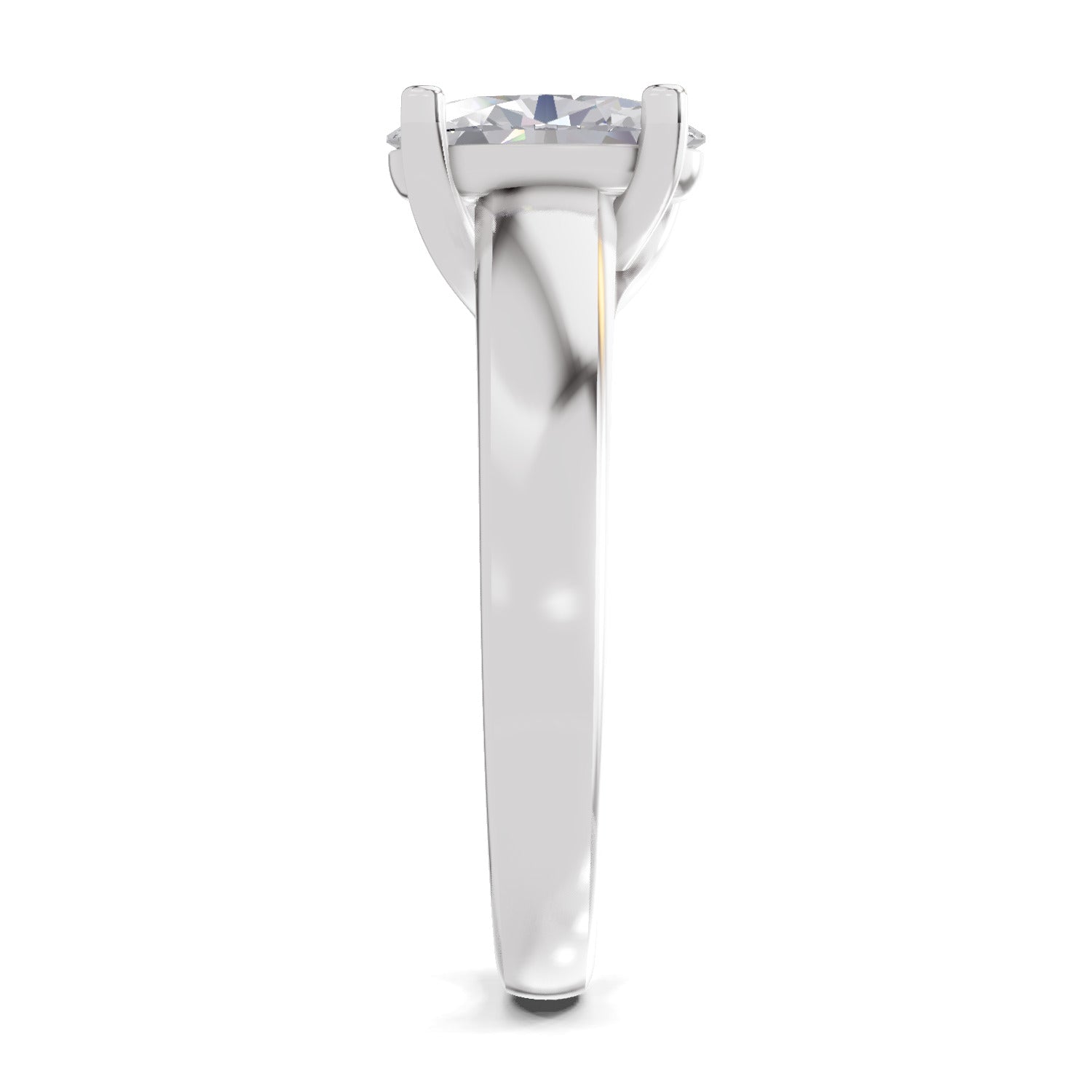 1 Ct Oval Shape Solitaire Diamond Ring| 14K White Gold