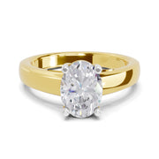 1 Ct Oval Shape Solitaire Diamond Ring| 14K Yellow Gold