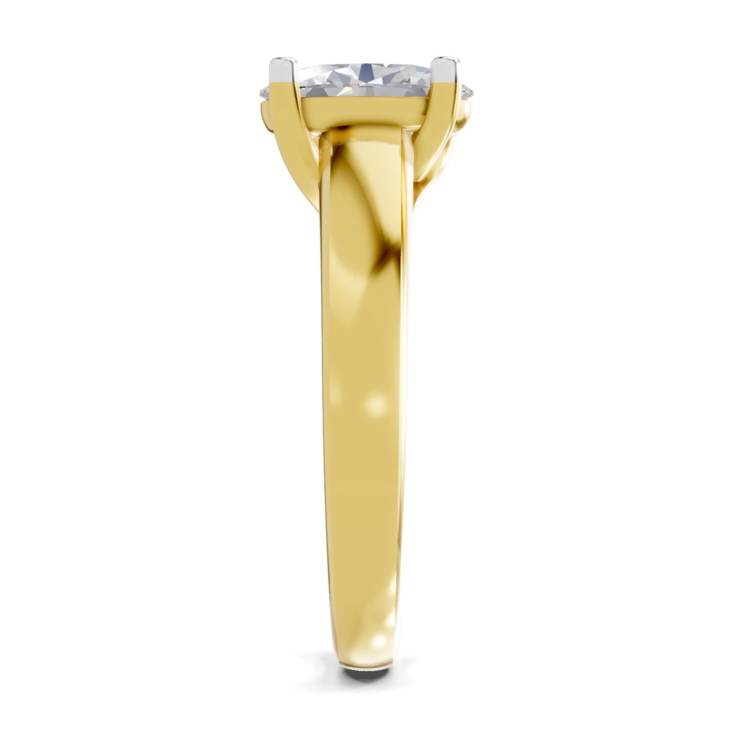 1 Ct Oval Shape Solitaire Diamond Ring| 14K Yellow Gold