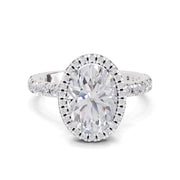 2.6 Ct  Oval Shape Halo Diamond Ring| 14K White Gold