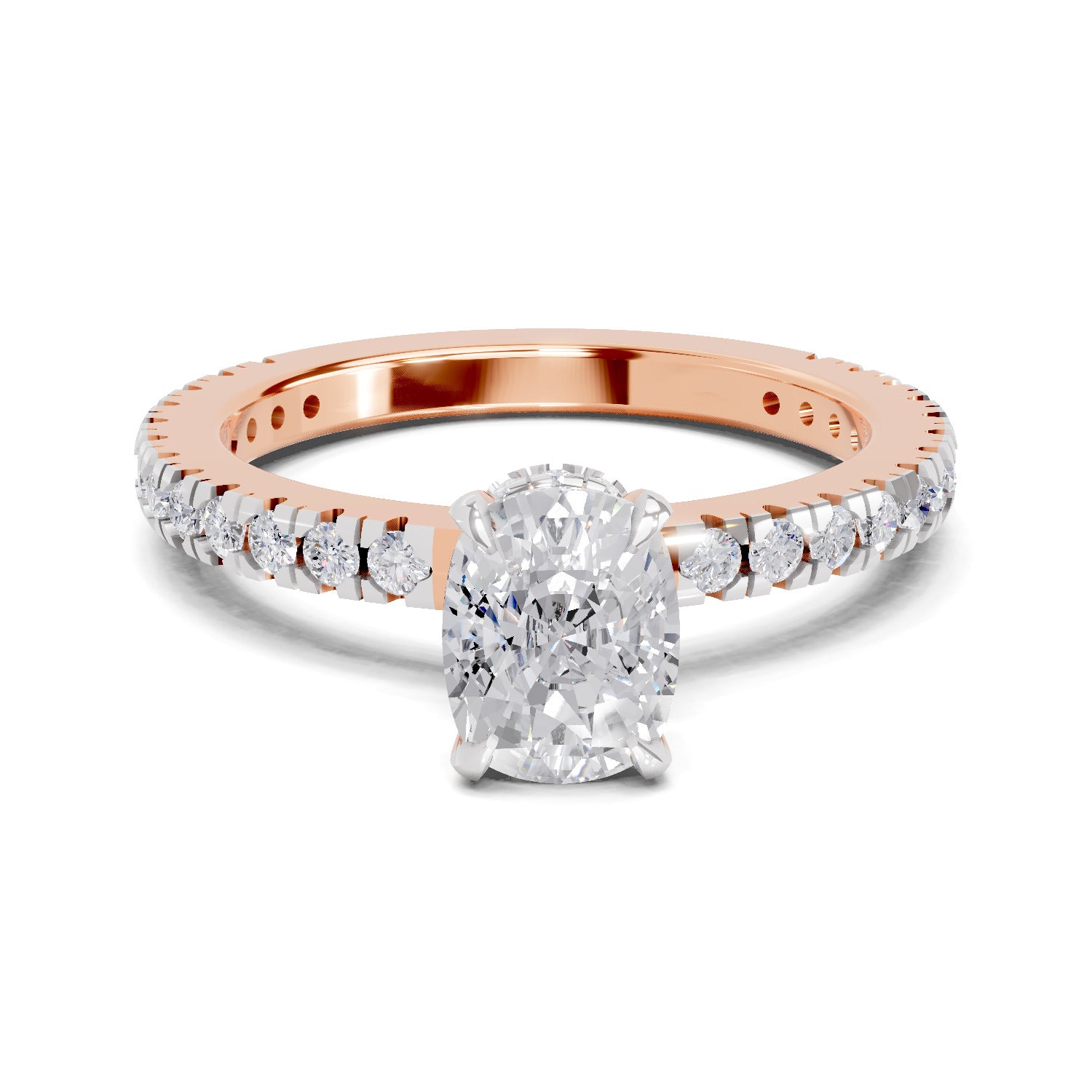 1.41 Ct Cushion Shape Solitaire Diamond Ring| 14K Rose Gold