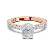 1.41 Ct Cushion Shape Solitaire Diamond Ring| 14K Rose Gold