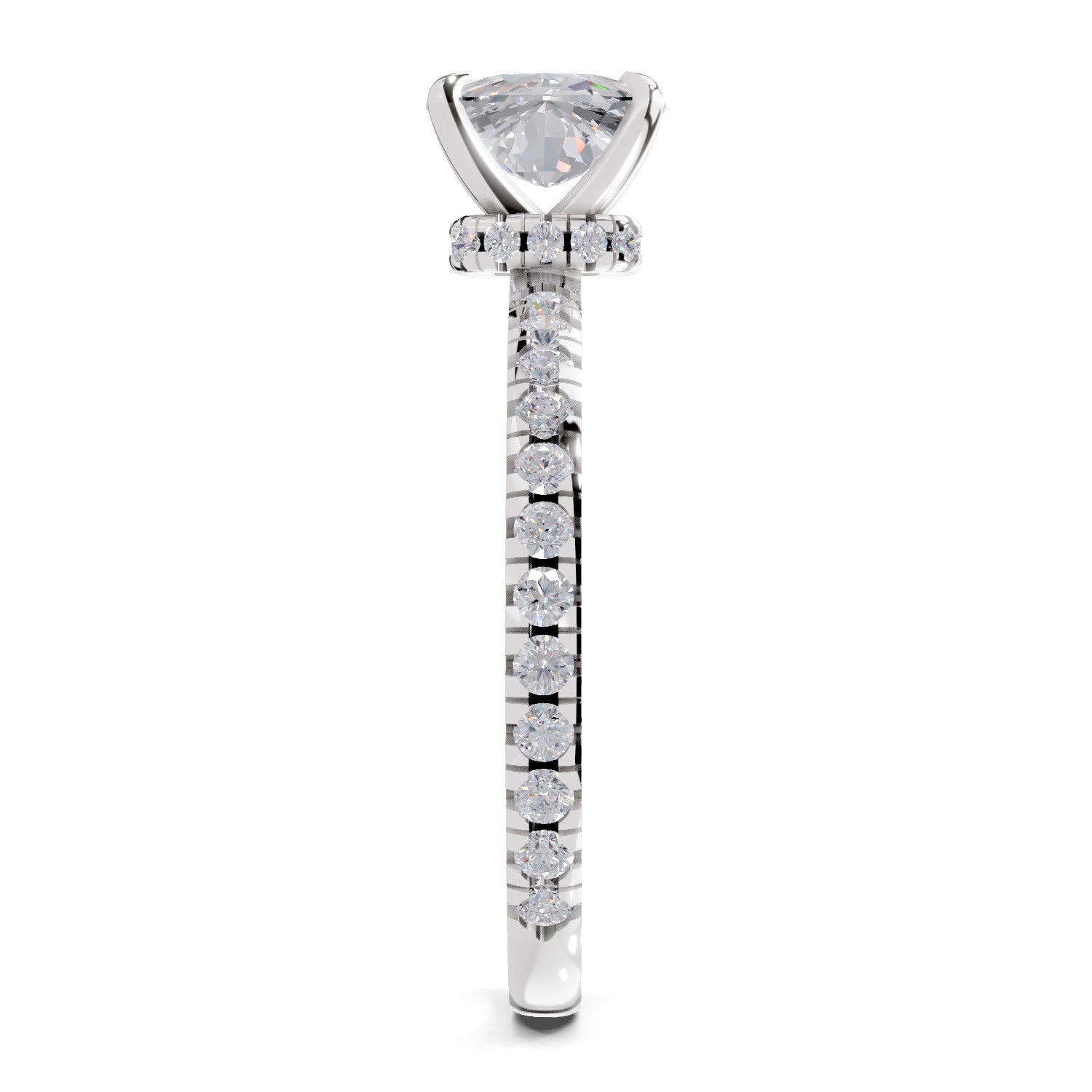 1.41 Ct Cushion Shape Solitaire Diamond Ring| 14K White Gold