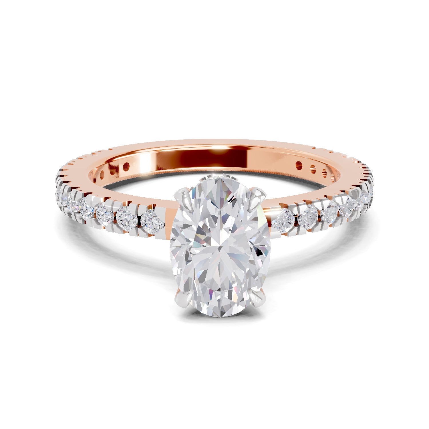 1.41 Ct Oval Shape Solitaire Diamond Ring| 14K Rose Gold