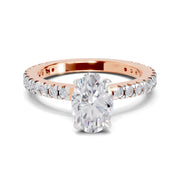 1.41 Ct Oval Shape Solitaire Diamond Ring| 14K Rose Gold