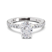 1.41 Ct Oval Shape Solitaire Diamond Ring| 14K White Gold