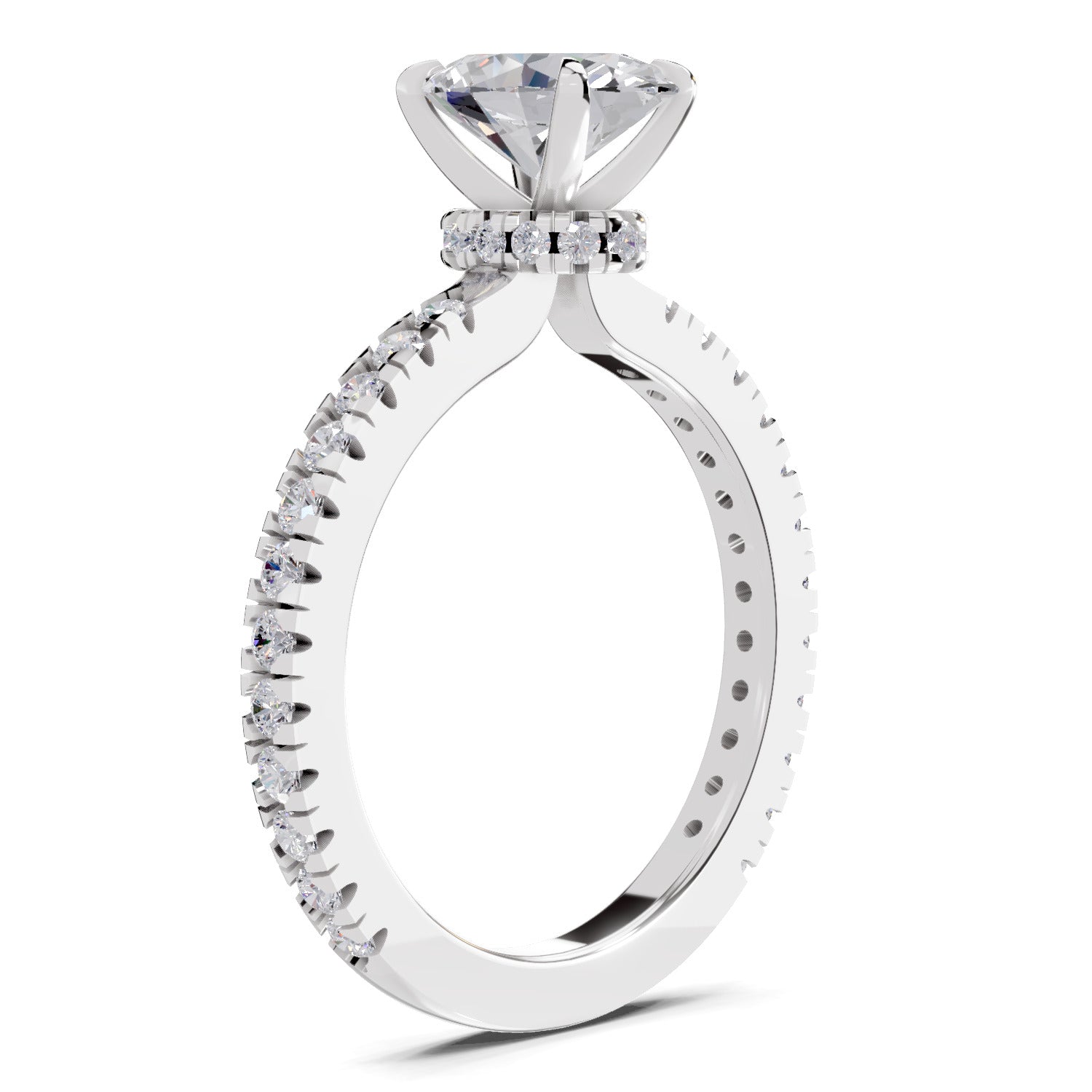 1.41 Ct Oval Shape Solitaire Diamond Ring| 14K White Gold