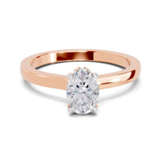 0.81 Ct Oval Shape Solitaire Diamond Ring| 14K Rose Gold