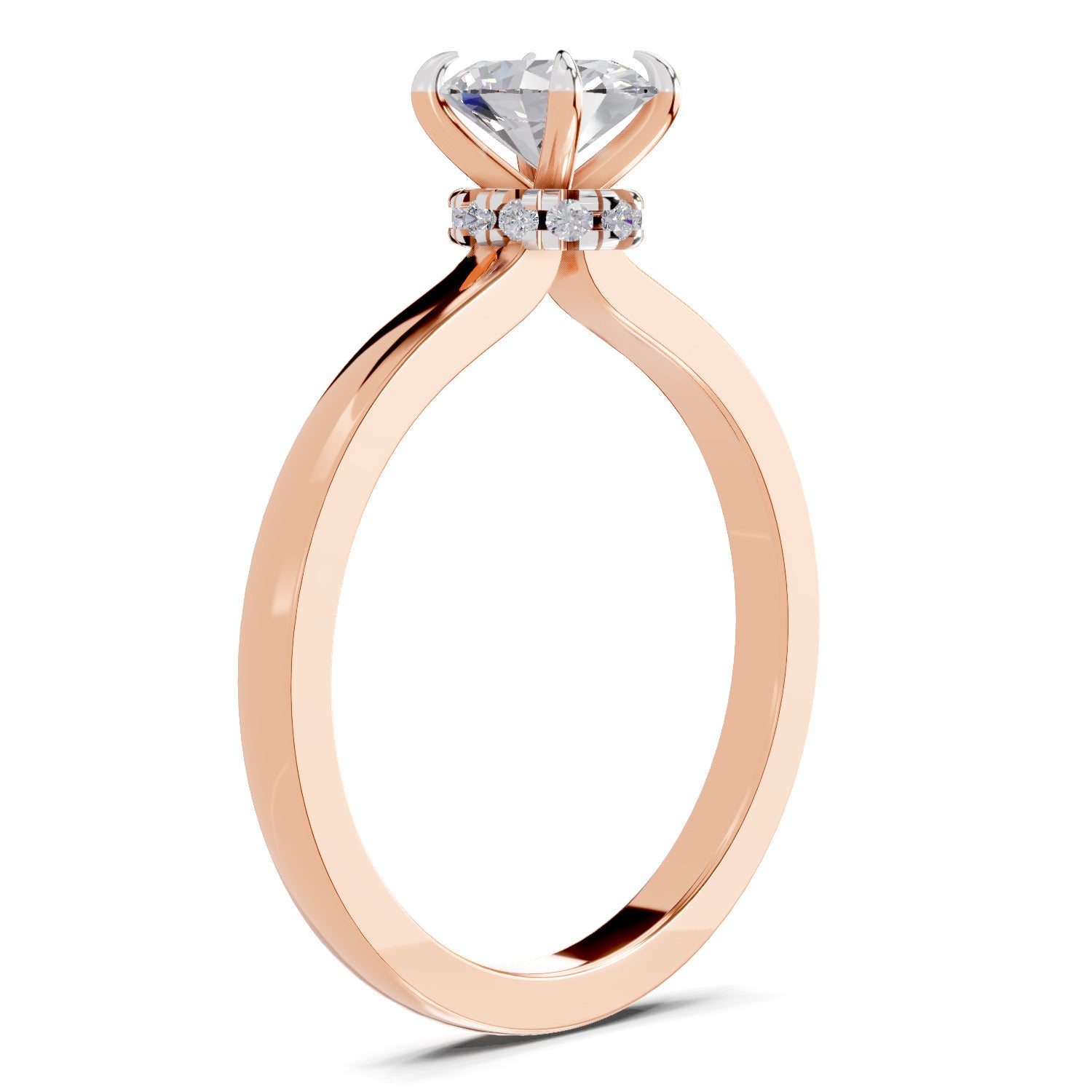 0.81 Ct Oval Shape Solitaire Diamond Ring| 14K Rose Gold