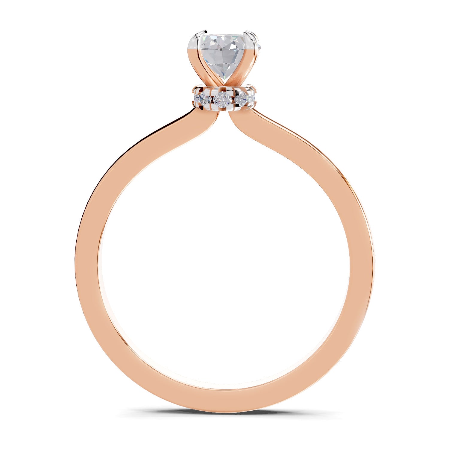 0.81 Ct Oval Shape Solitaire Diamond Ring| 14K Rose Gold
