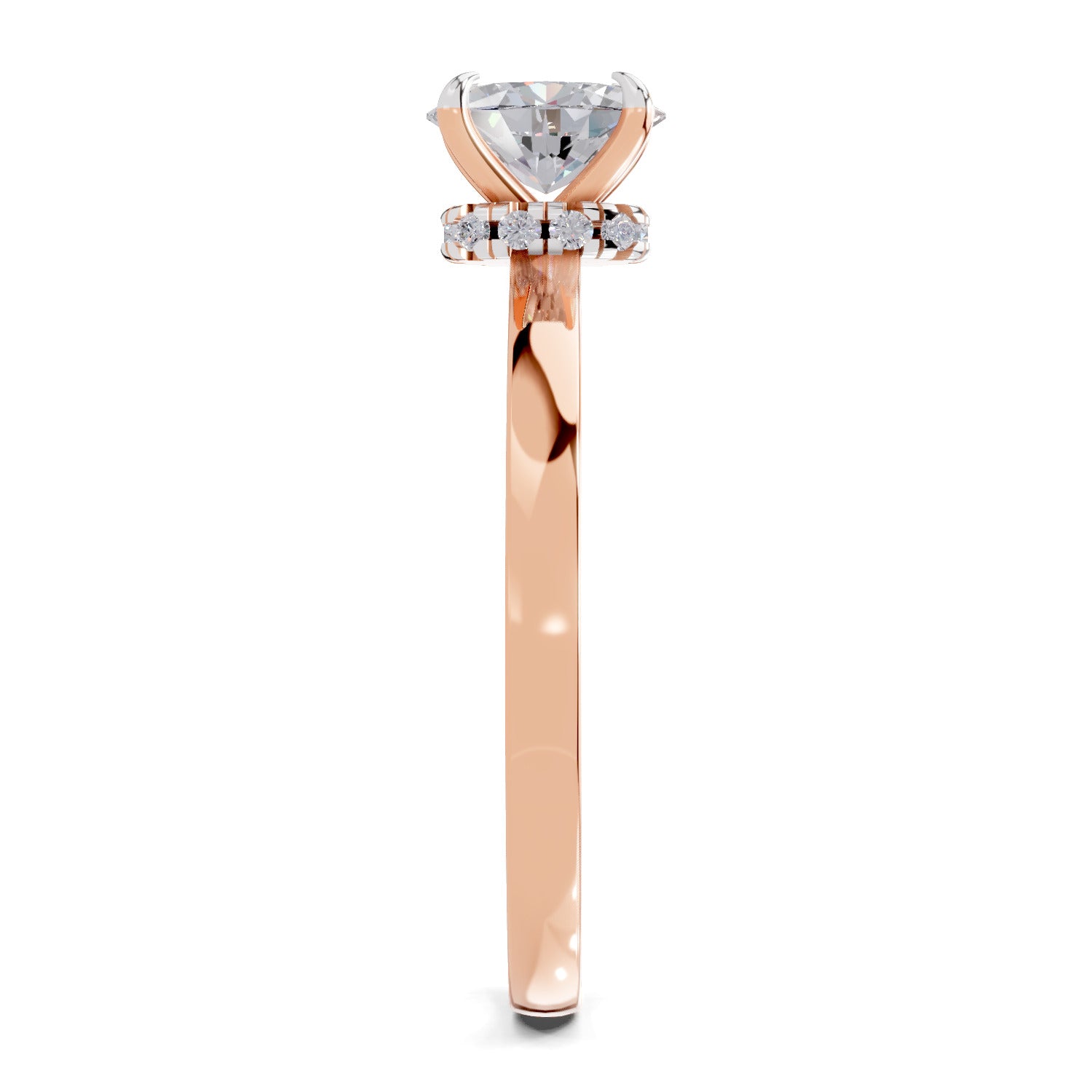 0.81 Ct Oval Shape Solitaire Diamond Ring| 14K Rose Gold