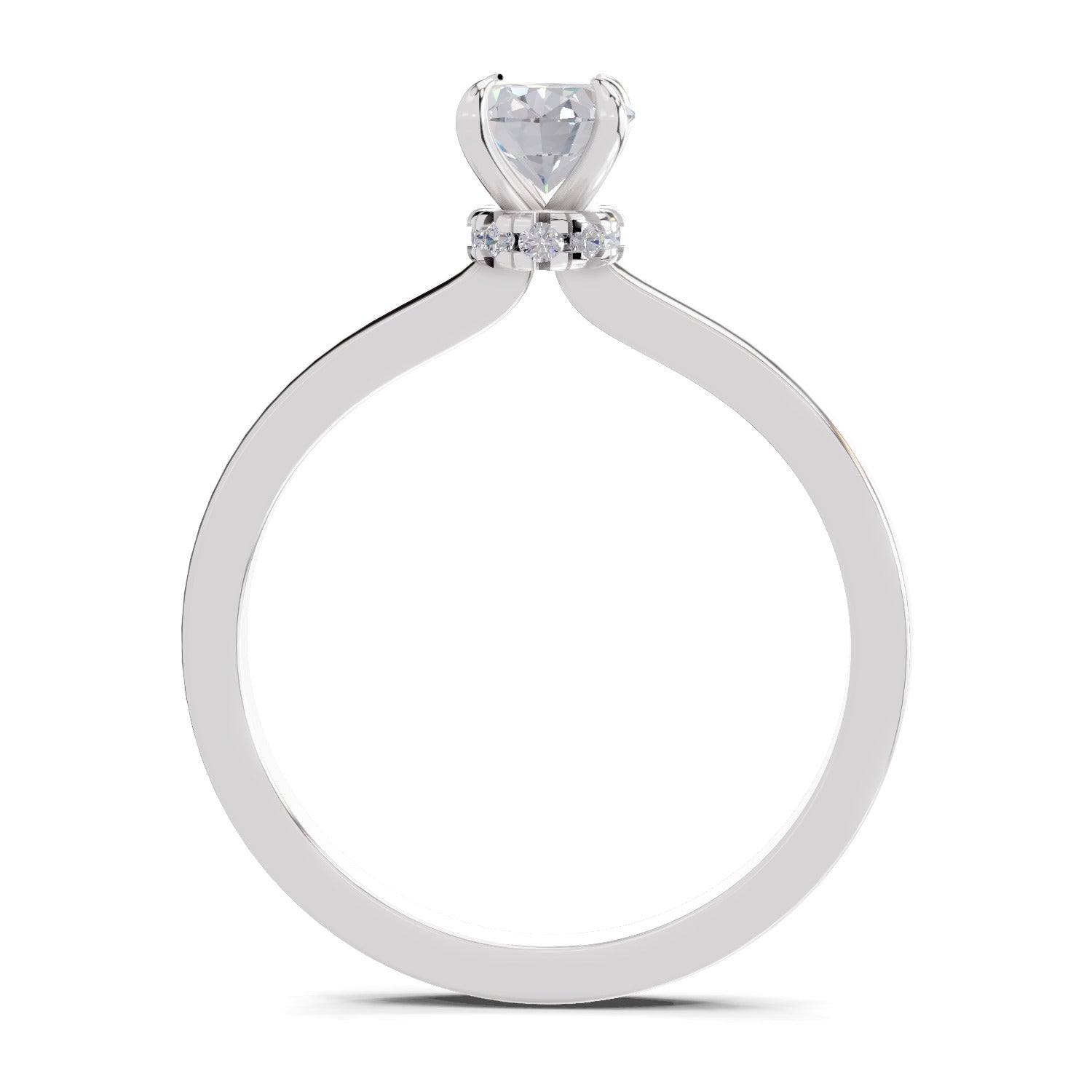 0.81 Ct Oval Shape Solitaire Diamond Ring| 14K White Gold