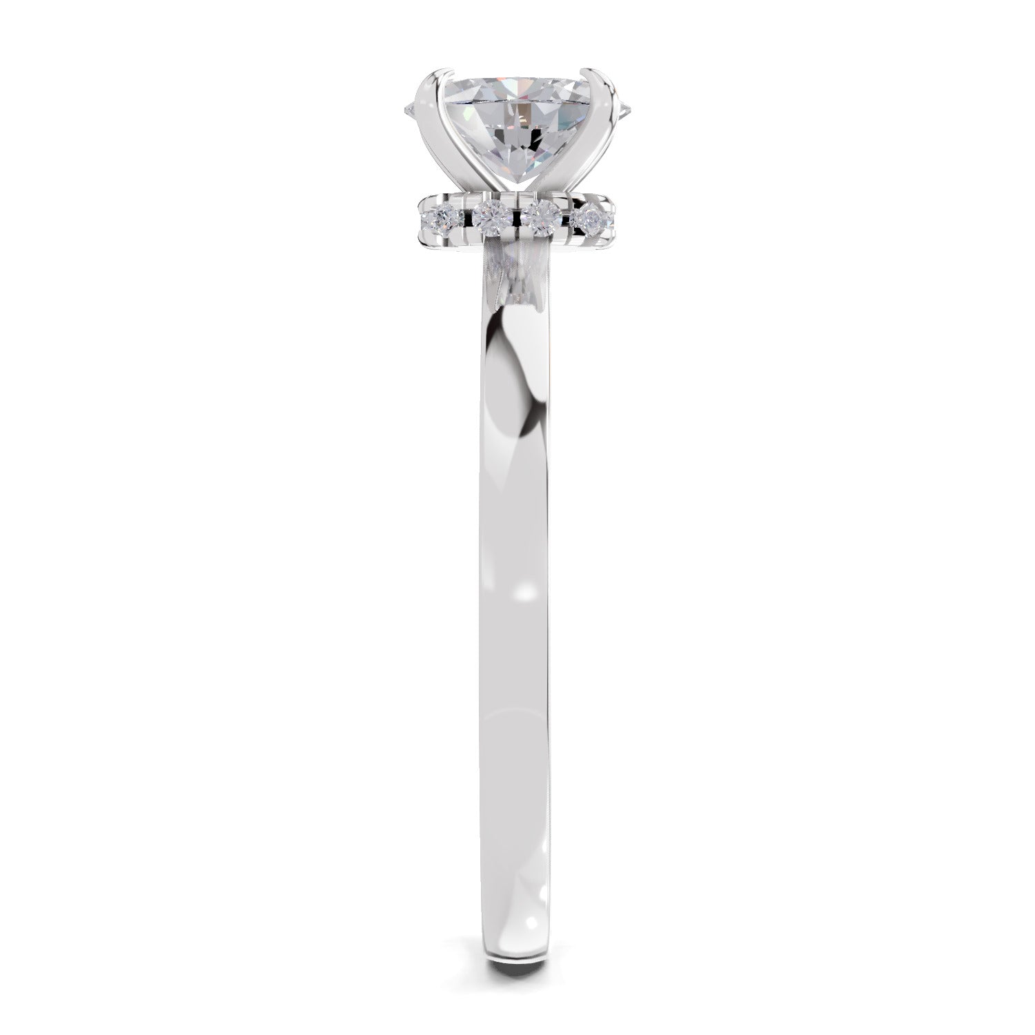 0.81 Ct Oval Shape Solitaire Diamond Ring| 14K White Gold