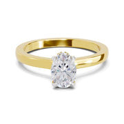0.81 Ct Oval Shape Solitaire Diamond Ring| 14K Yellow Gold