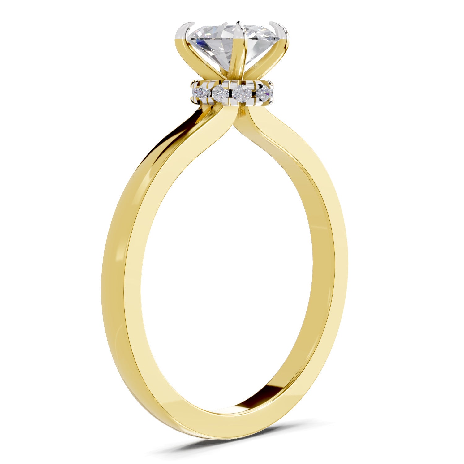 0.81 Ct Oval Shape Solitaire Diamond Ring| 14K Yellow Gold