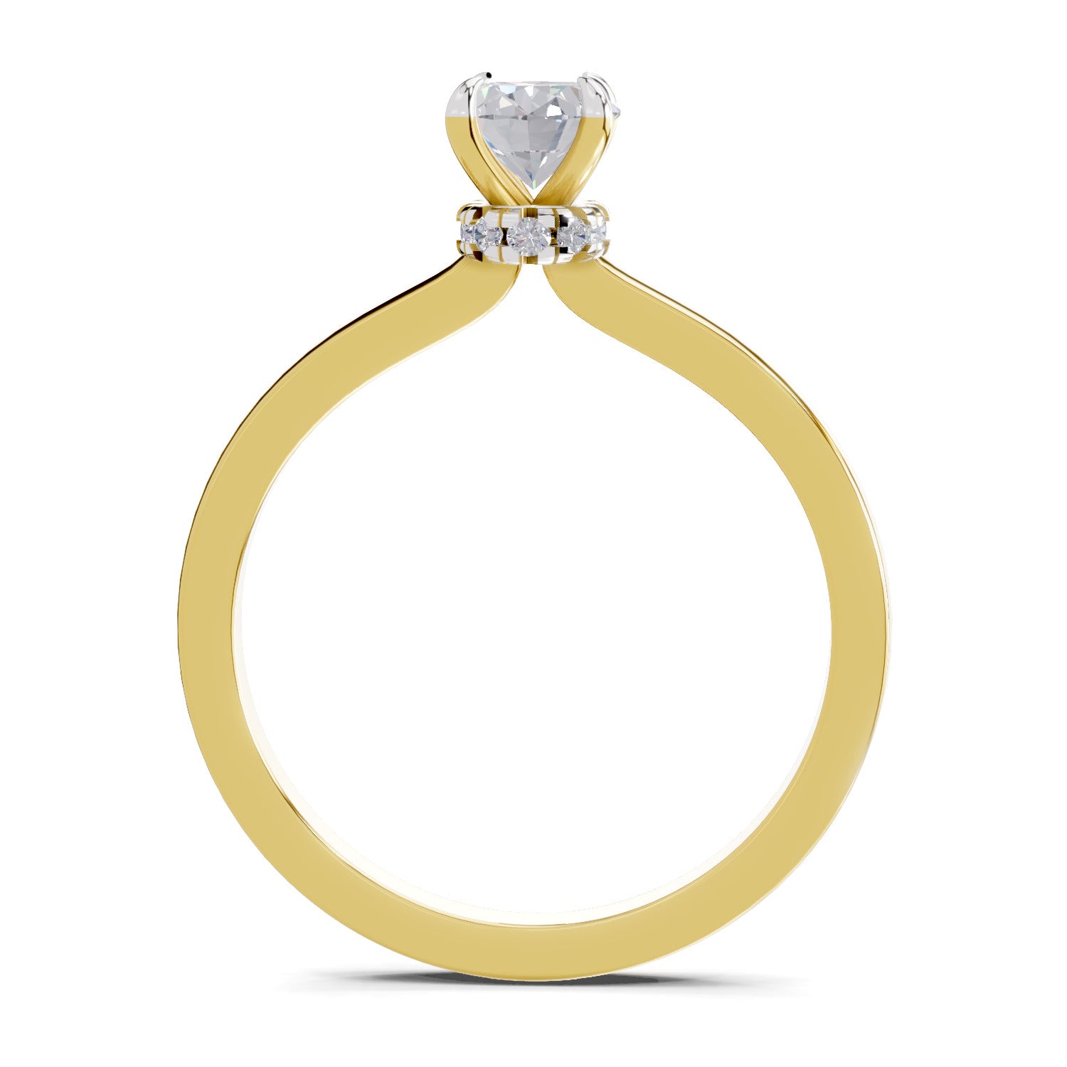 0.81 Ct Oval Shape Solitaire Diamond Ring| 14K Yellow Gold