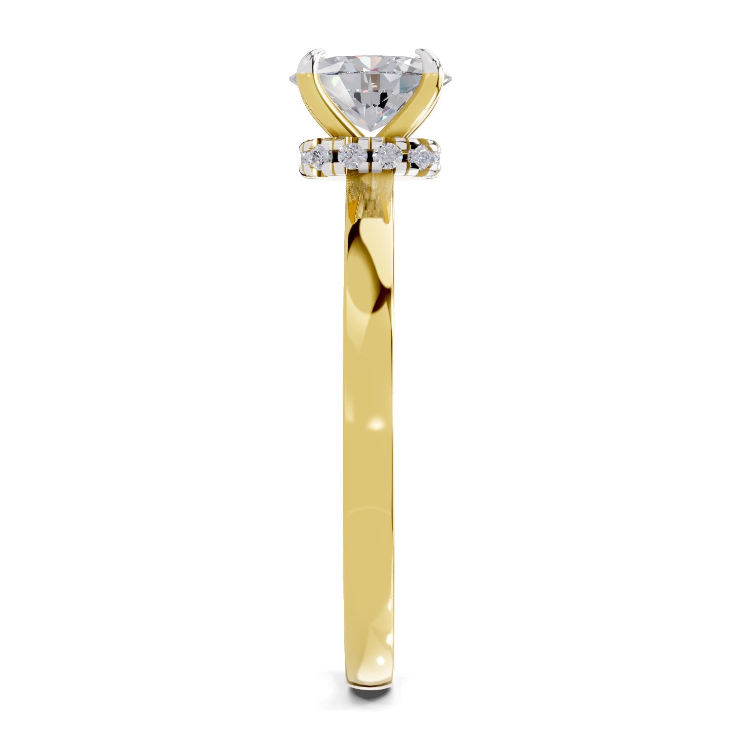 0.81 Ct Oval Shape Solitaire Diamond Ring| 14K Yellow Gold