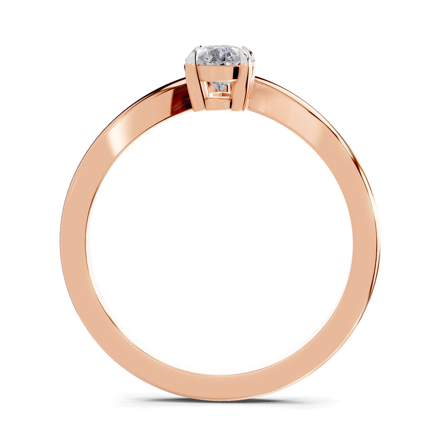 0.5 Ct Pear Shape Solitaire Diamond Ring| 14K Rose Gold