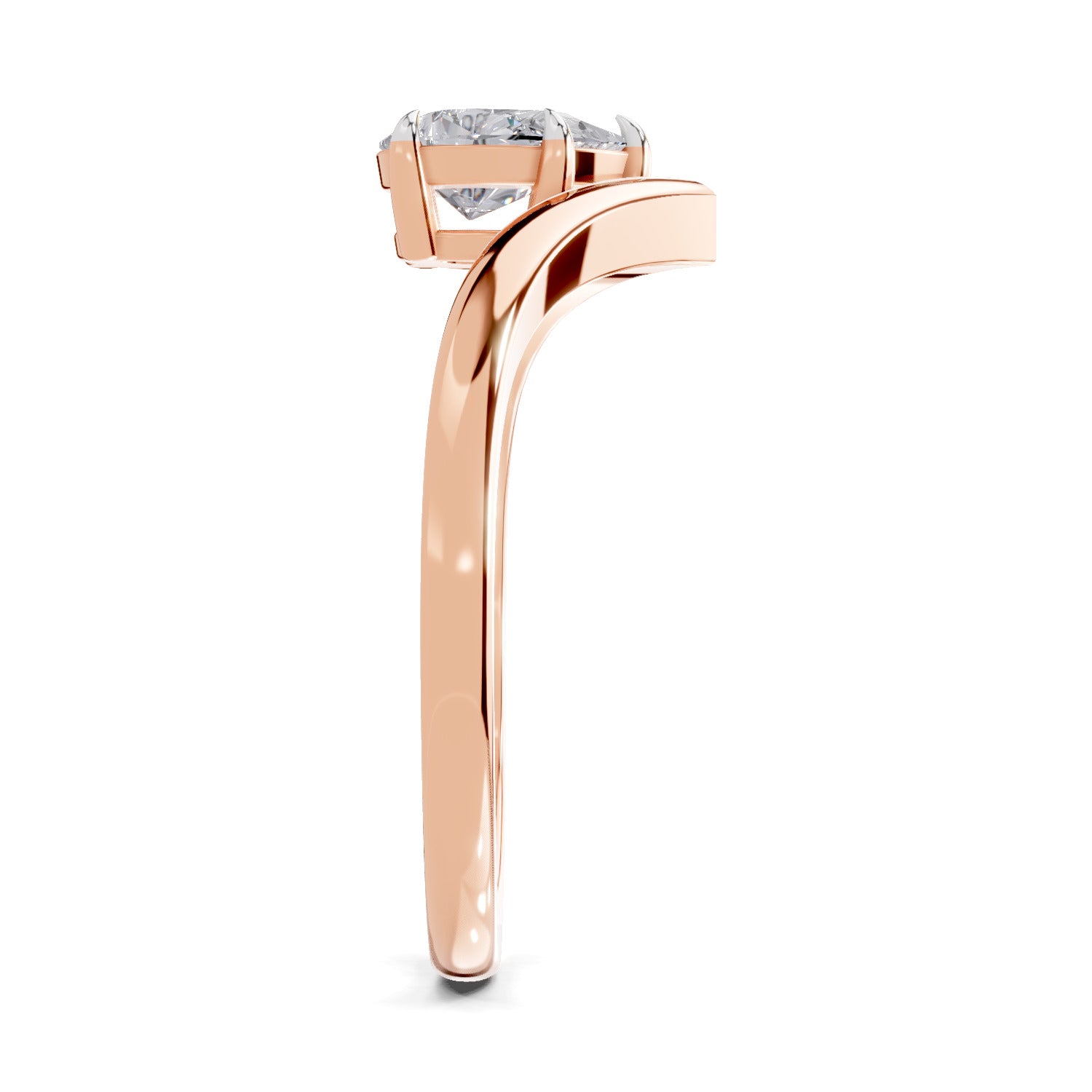 0.5 Ct Pear Shape Solitaire Diamond Ring| 14K Rose Gold
