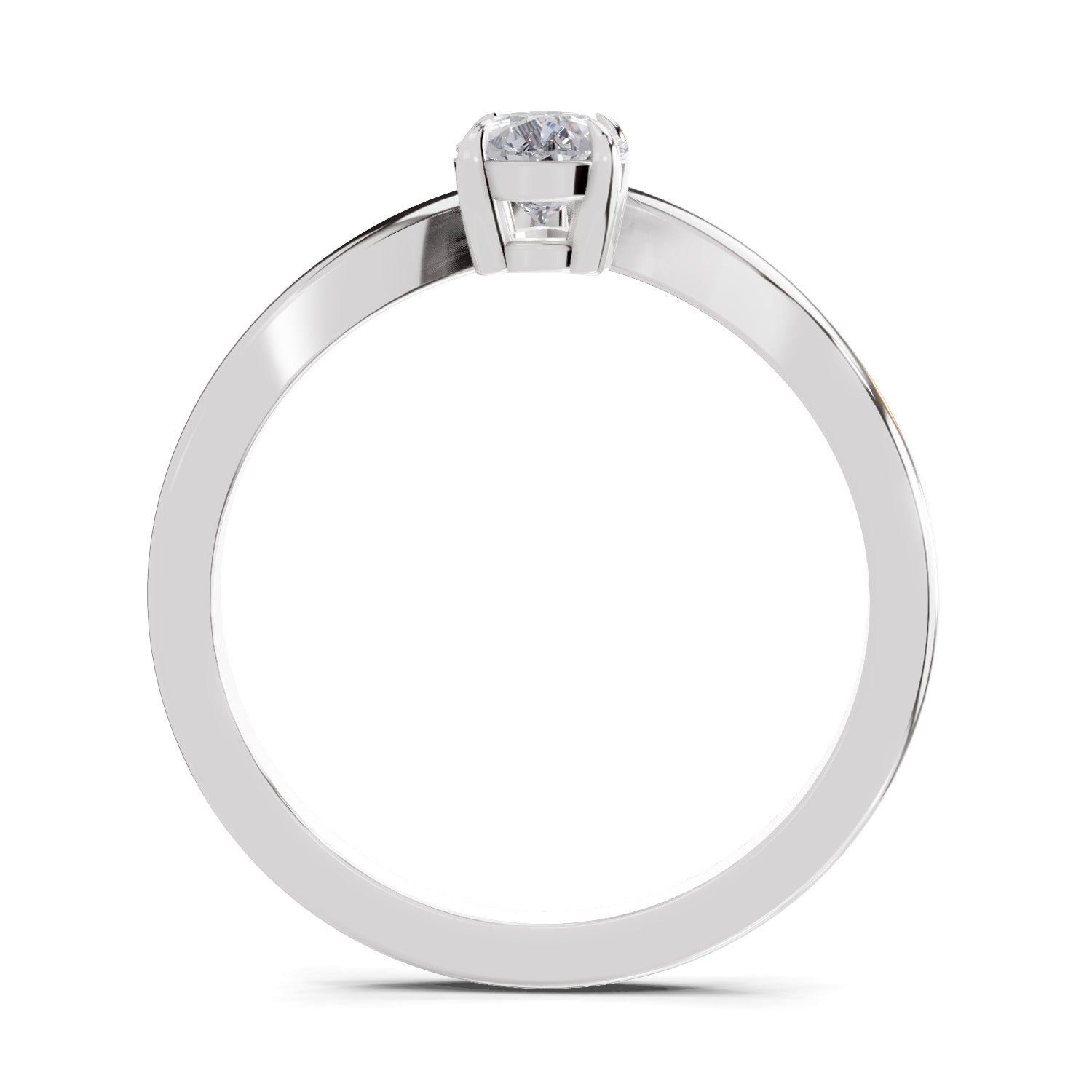 0.5 Ct Pear Shape Solitaire Diamond Ring| 14K White Gold