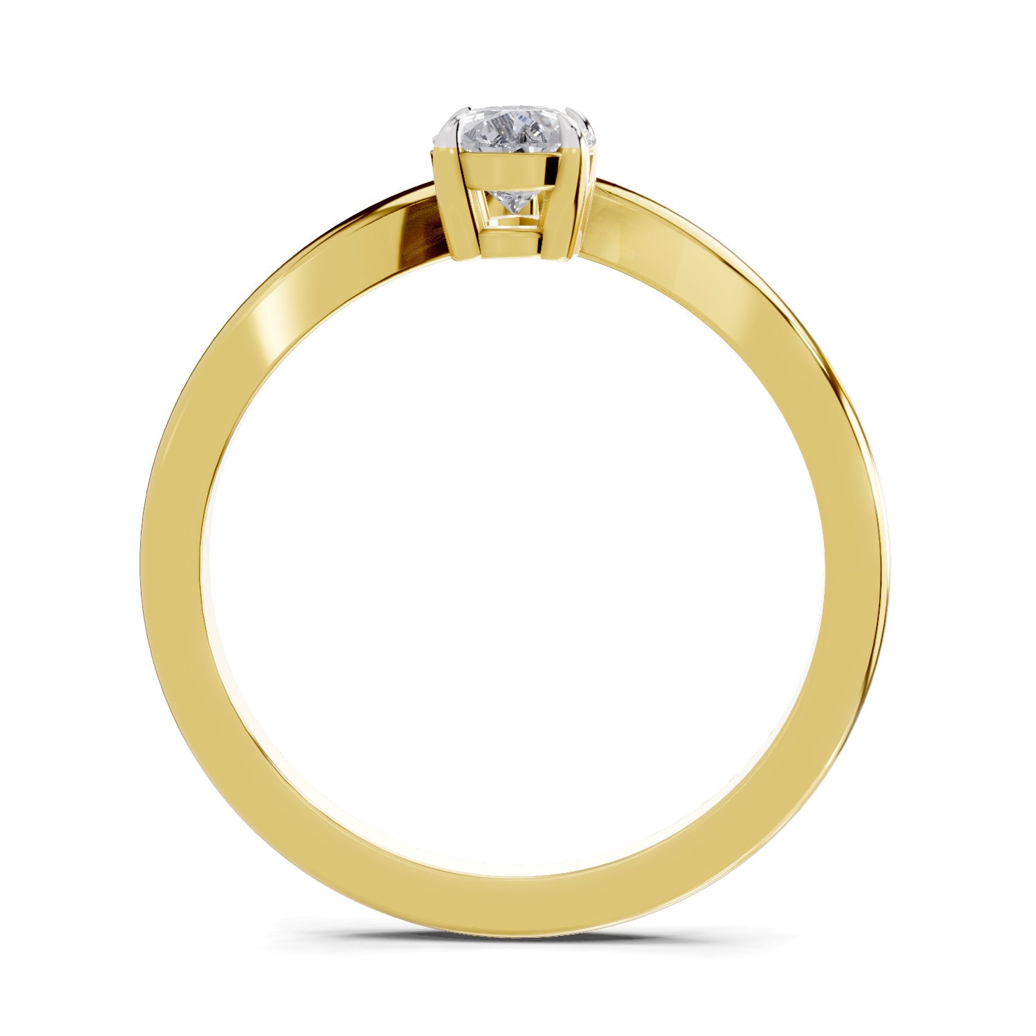 0.5 Ct Pear Shape Solitaire Diamond Ring| 14K Yellow Gold