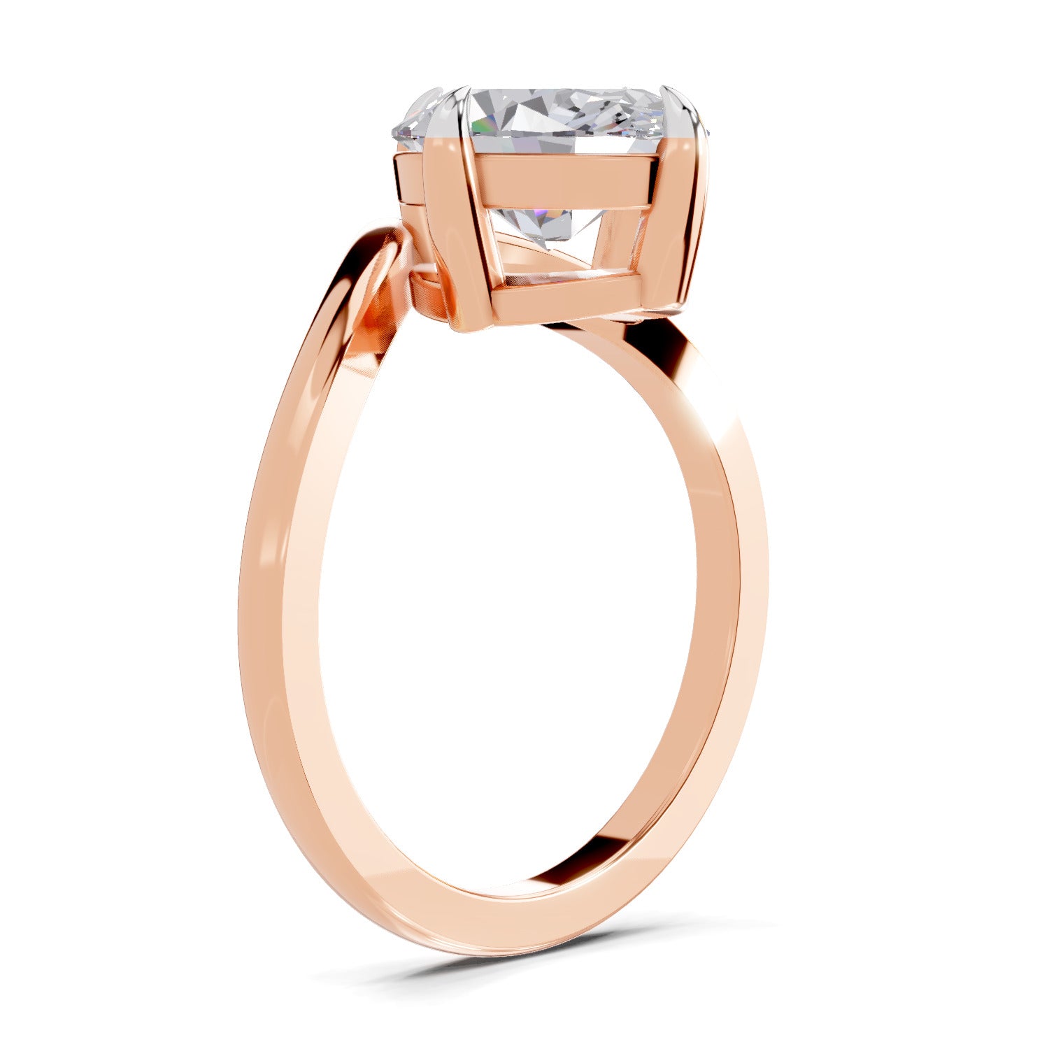 2 Ct Oval Shape Solitaire Diamond Ring| 14K Rose Gold