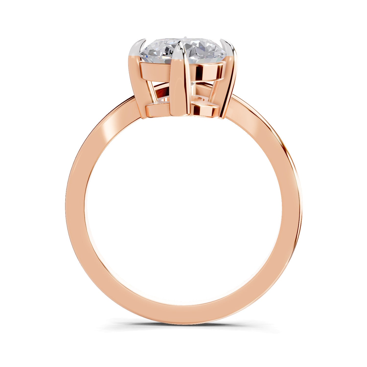 2 Ct Oval Shape Solitaire Diamond Ring| 14K Rose Gold