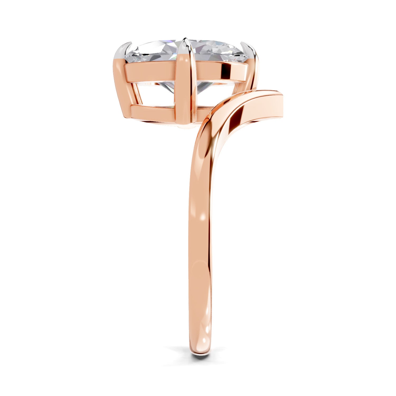 2 Ct Oval Shape Solitaire Diamond Ring| 14K Rose Gold