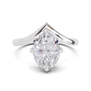 2 Ct Oval Shape Solitaire Diamond Ring| 14K White Gold