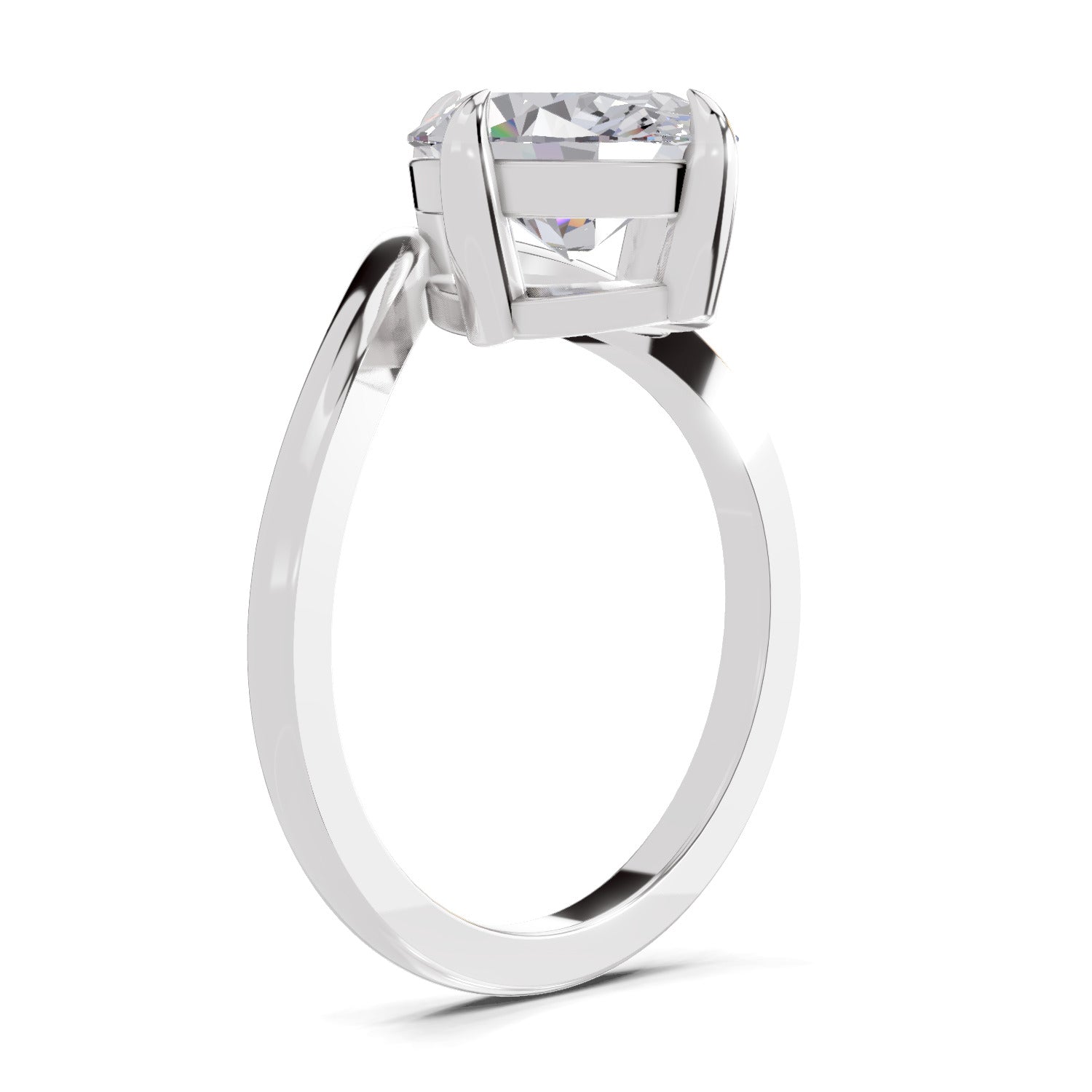 2 Ct Oval Shape Solitaire Diamond Ring| 14K White Gold