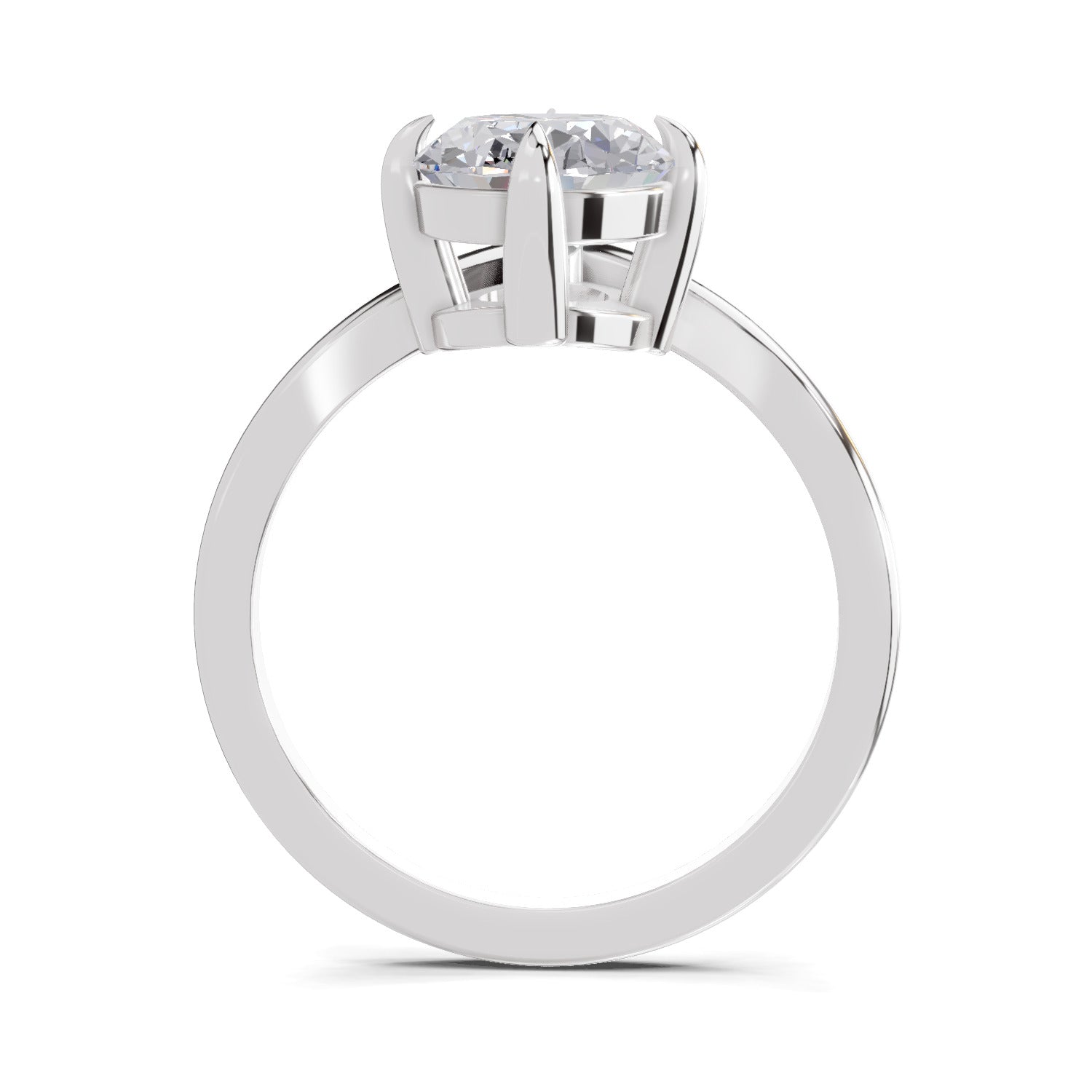2 Ct Oval Shape Solitaire Diamond Ring| 14K White Gold