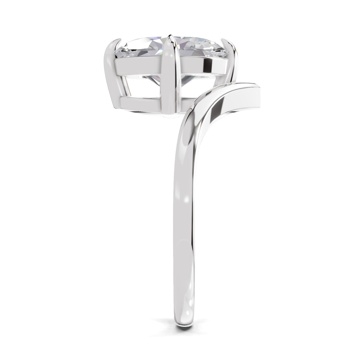 2 Ct Oval Shape Solitaire Diamond Ring| 14K White Gold