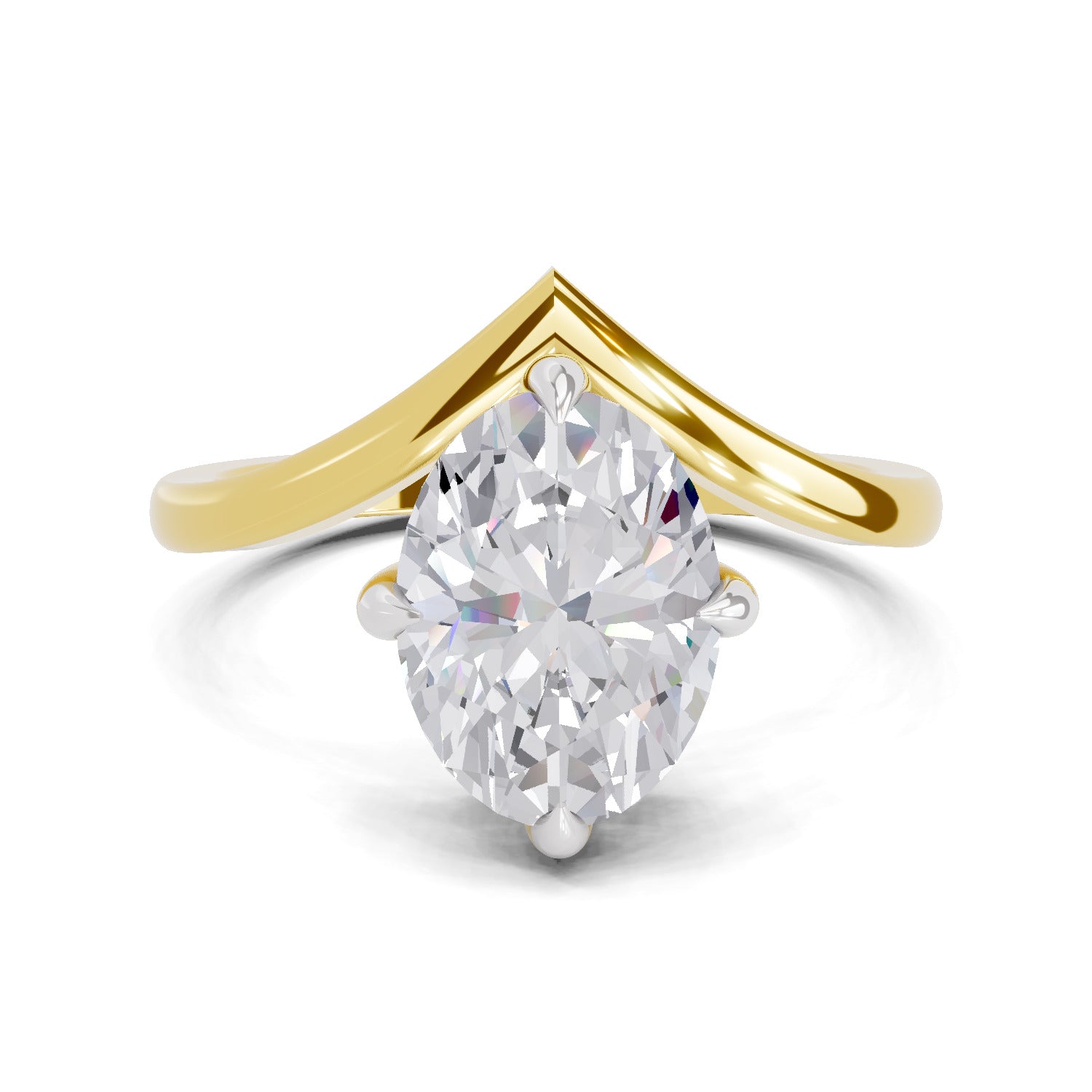 2 Ct Oval Shape Solitaire Diamond Ring| 14K Yellow Gold