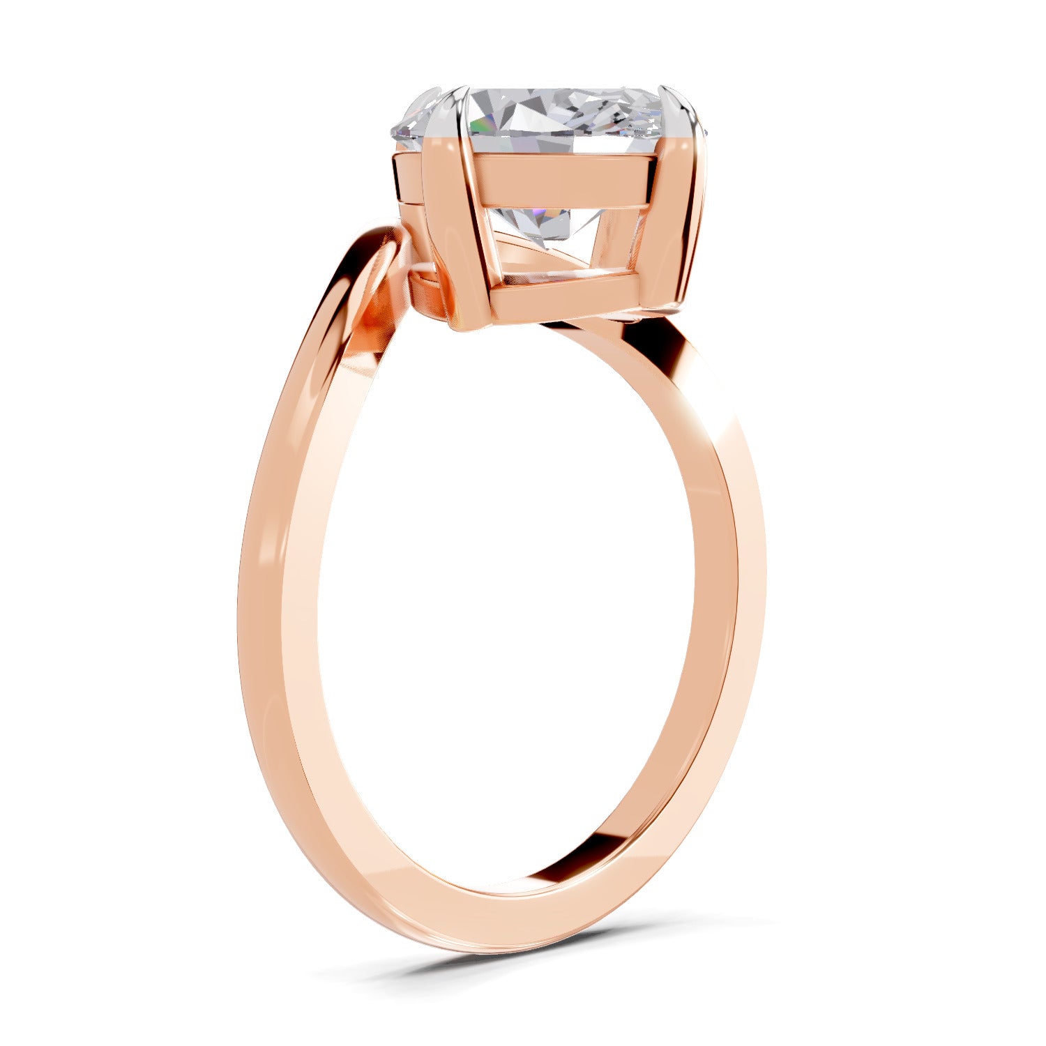 3 Ct Oval Shape Solitaire Diamond Ring| 14K Rose Gold