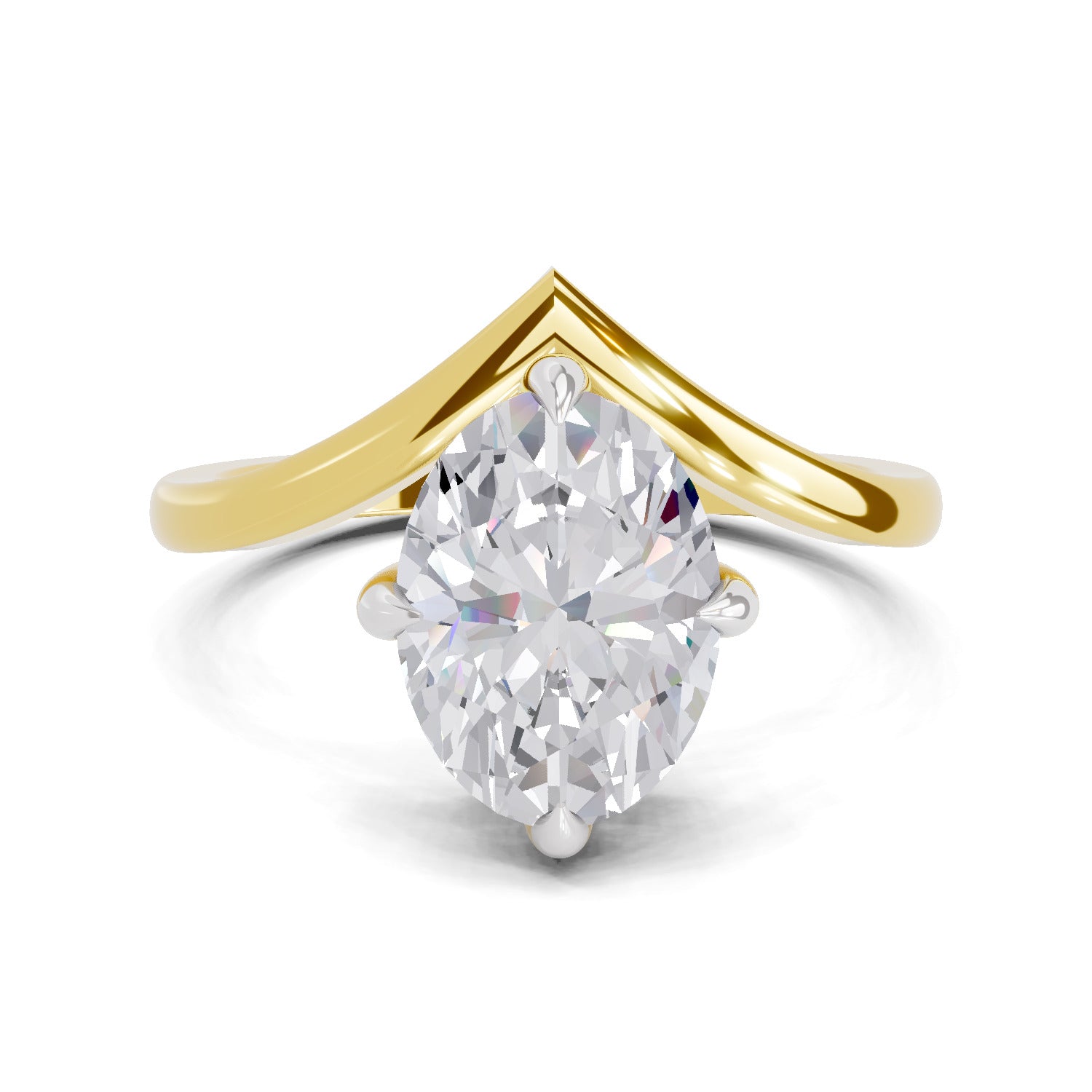 3 Ct Oval Shape Solitaire Diamond Ring| 14K Yellow Gold
