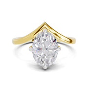 3 Ct Oval Shape Solitaire Diamond Ring| 14K Yellow Gold