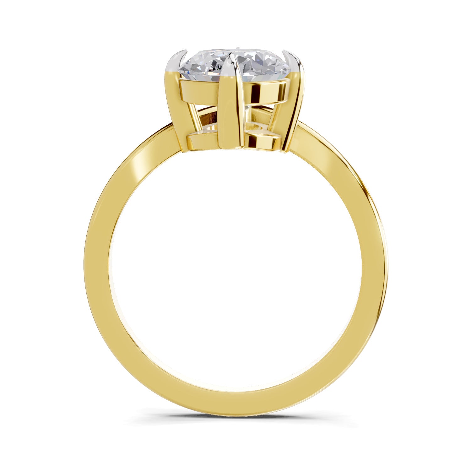 3 Ct Oval Shape Solitaire Diamond Ring| 14K Yellow Gold