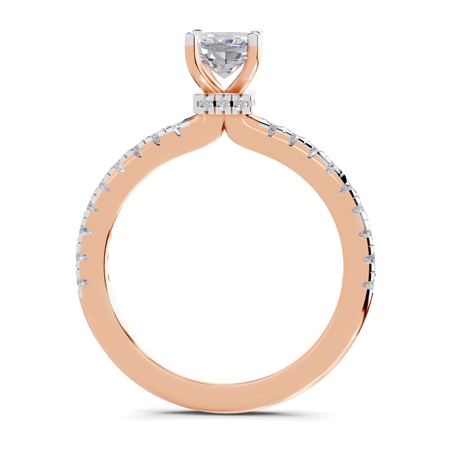 1.02 Ct Emerald Shape Solitaire Diamond Ring| 14K Rose Gold
