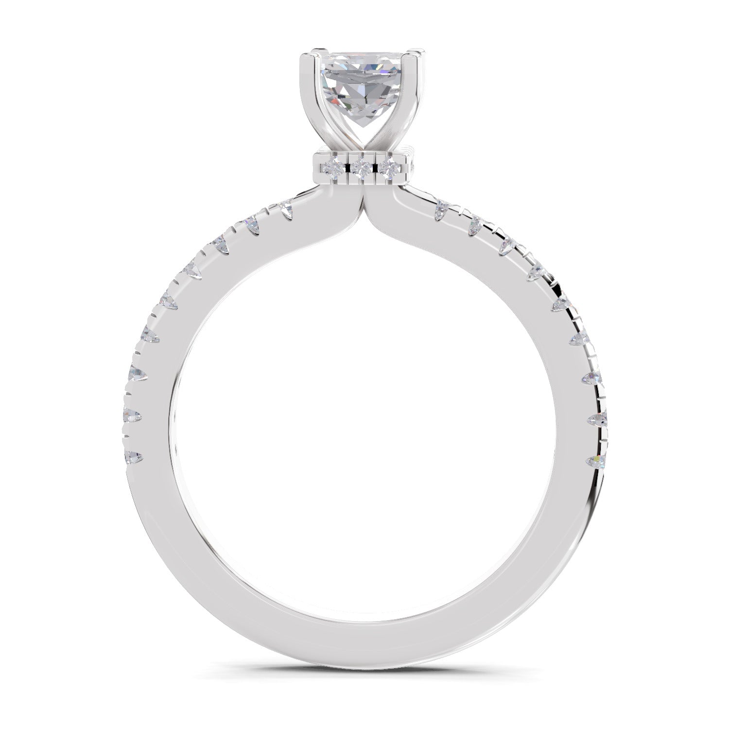 1.02 Ct Emerald Shape Solitaire Diamond Ring| 14K White Gold